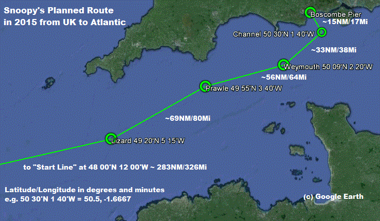 Snoopy's route from UK waters