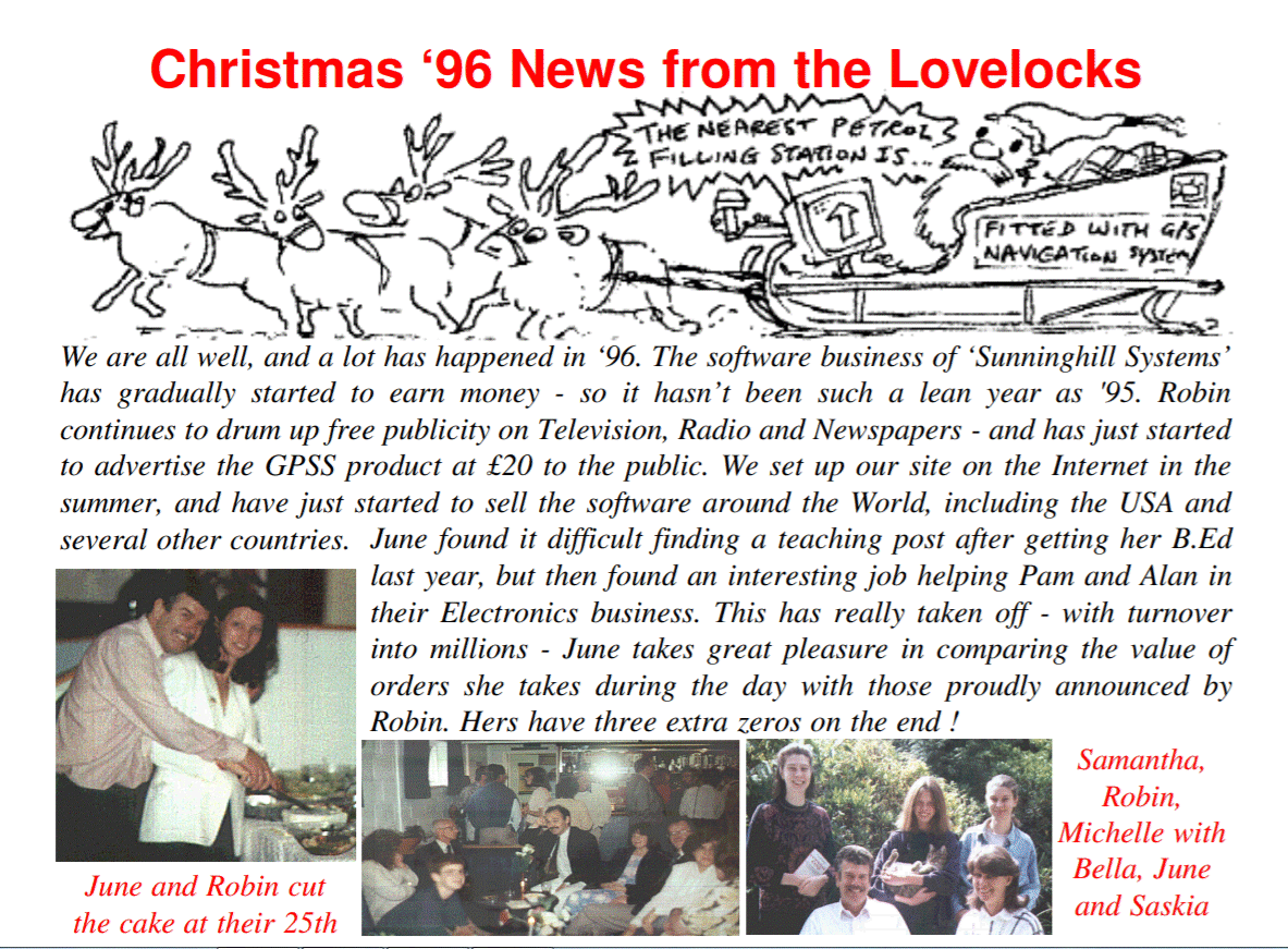Extract from Christmas 1996 Lovelock Newsletter